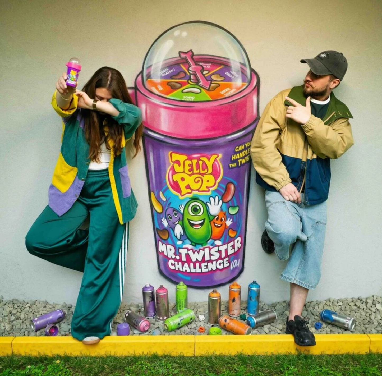 JellyPop Mr. Twister Challenge - Jelly Beans Snoepspel - 60 g