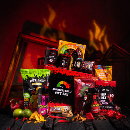 Anfänger-Chili-Geschenkbox – Scharfe Geschenkbox für Einsteiger | Würzige Snacks, Saucen & Gewürze | Perfektes Chili-Geschenk