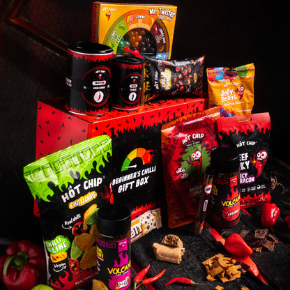 Anfänger-Chili-Geschenkbox – Scharfe Geschenkbox für Einsteiger | Würzige Snacks, Saucen & Gewürze | Perfektes Chili-Geschenk