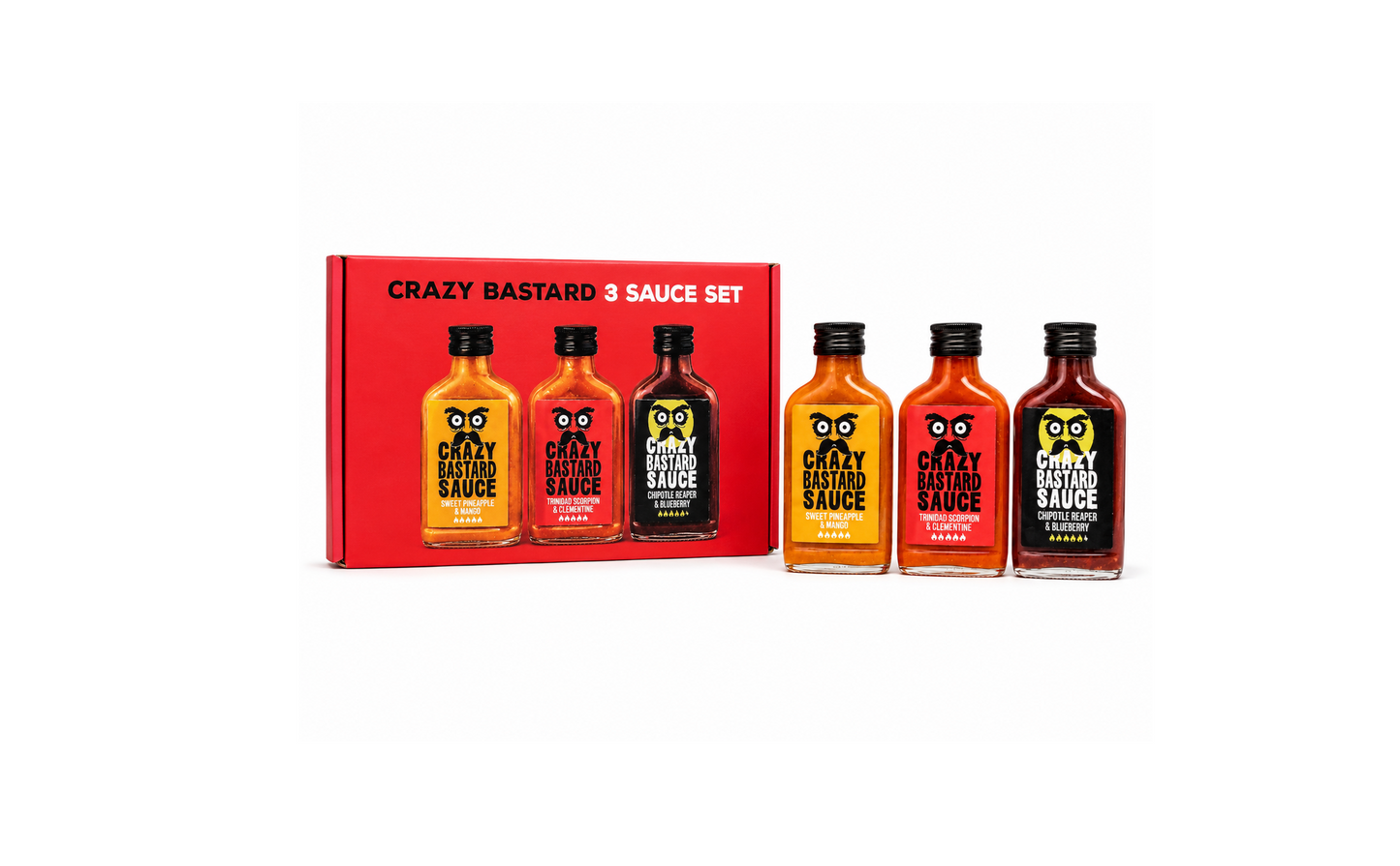 Crazy Bastard 3 Hot Sauce Set – 3 x 100 ml