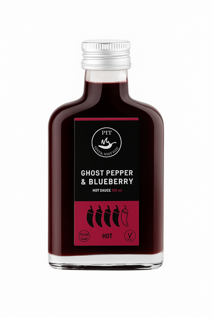 Scharfe Sauce – Blaubeer-Hotsauce mit Ghost Pepper