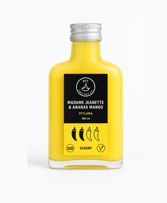 Sauce mit Kern - Mango-Ananas Hot Sauce mit Madame Jeanette - 100ml 