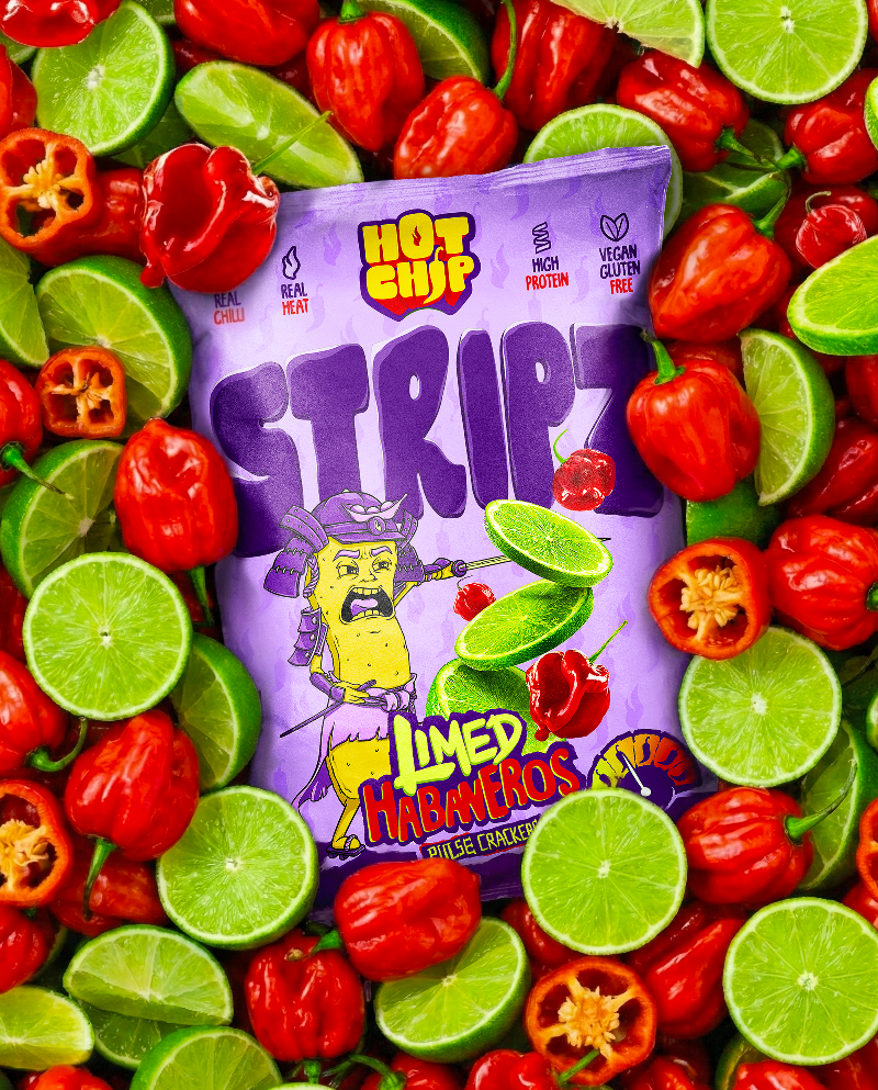 STRIPZ Wasabi Amazon 80 g – Pittige Vegan Eiwitsnack met Wasabi en Amazon Yellow Chili