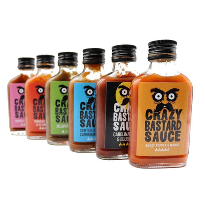Crazy Bastard Hot Sauce Set – Komplette Hot Sauce Kollektion 7 x 100 ml