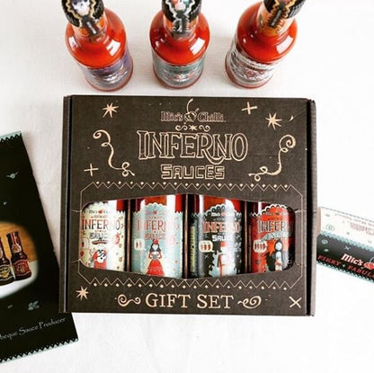 Inferno Geschenkset – Mic’s Chilli (4x155g) | Scharfe Habanero Saucen