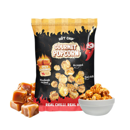 Scharfes Karamell-Popcorn 120 g – Süßes Karamell-Popcorn mit Habanero