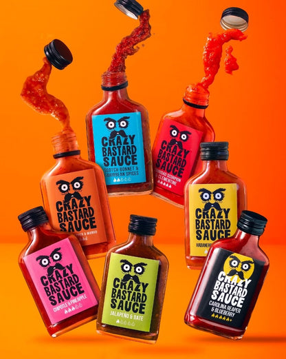 Crazy Bastard Hot Sauce Set – Komplette Hot Sauce Kollektion 7 x 100 ml