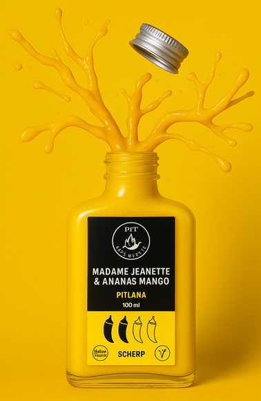 Sauce mit Kern - Mango-Ananas Hot Sauce mit Madame Jeanette - 100ml 