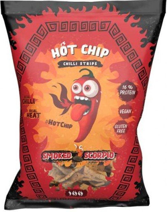 HOT CHIP - Chilistreifen Geräucherte Trinidad Scorpion Chips - 80 Gramm 